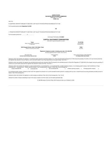 Vorschaubild Capital Southwest Corporation 10-Q Quartalsbericht 2026 