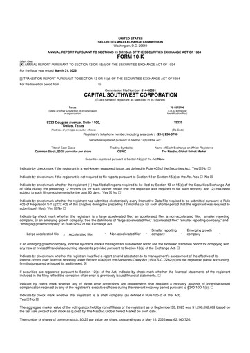 Vorschaubild Capital Southwest Corporation 10-K Jahresbericht 2026