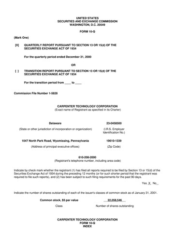 Thumbnail Carpenter Technology 10-Q Quarterly Report FY 