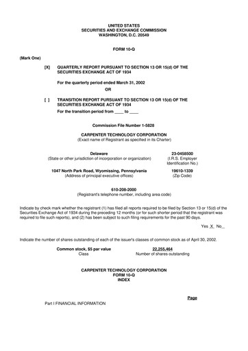 Thumbnail Carpenter Technology 10-Q Quarterly Report FY 