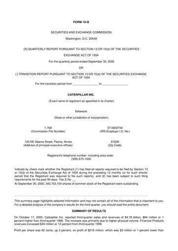 Thumbnail Caterpillar 10-Q Quarterly Report FY 