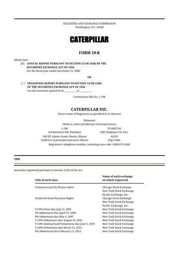 Thumbnail Caterpillar 10-K Annual Report 