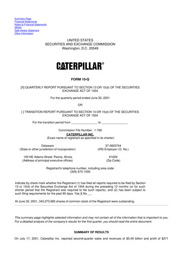 Vorschaubild Caterpillar 10-Q Quartalsbericht  