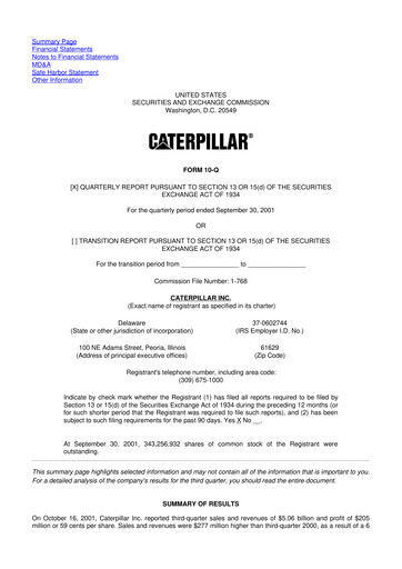 Vorschaubild Caterpillar 10-Q Quartalsbericht  