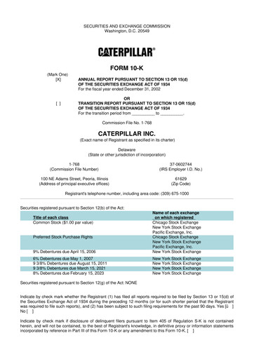 Thumbnail Caterpillar 10-K Annual Report 