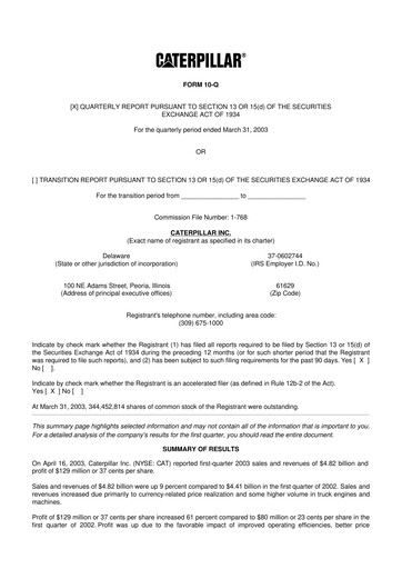 Vorschaubild Caterpillar 10-Q Quartalsbericht  