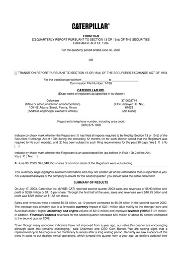 Vorschaubild Caterpillar 10-Q Quartalsbericht  