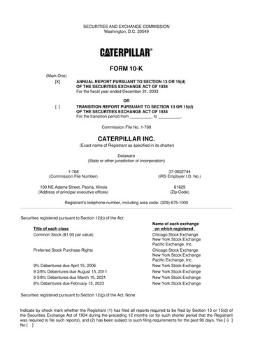 Thumbnail Caterpillar 10-K Annual Report 