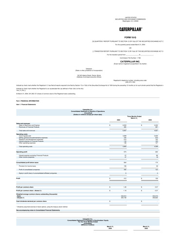 Vorschaubild Caterpillar 10-Q Quartalsbericht  