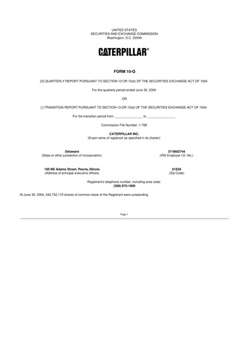 Vorschaubild Caterpillar 10-Q Quartalsbericht  
