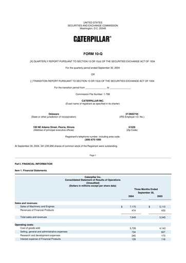 Vorschaubild Caterpillar 10-Q Quartalsbericht  