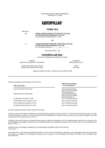 Thumbnail Caterpillar 10-K Annual Report 