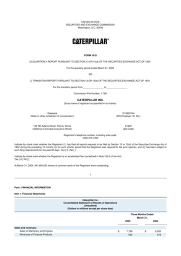 Vorschaubild Caterpillar 10-Q Quartalsbericht  