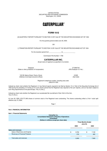 Vorschaubild Caterpillar 10-Q Quartalsbericht  