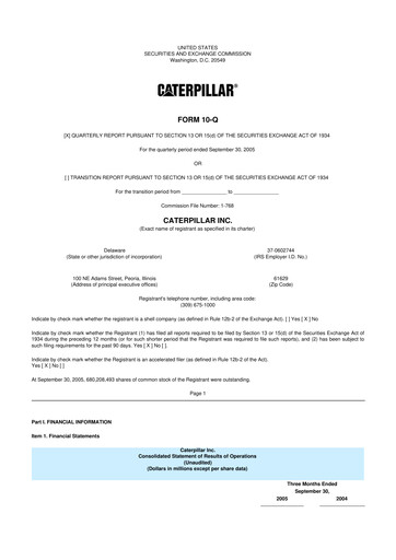 Vorschaubild Caterpillar 10-Q Quartalsbericht  