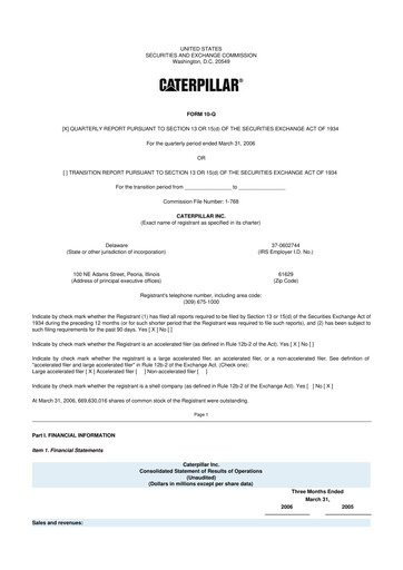Vorschaubild Caterpillar 10-Q Quartalsbericht  