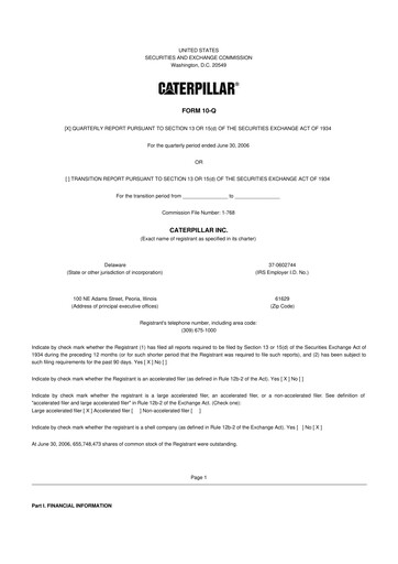 Vorschaubild Caterpillar 10-Q Quartalsbericht  