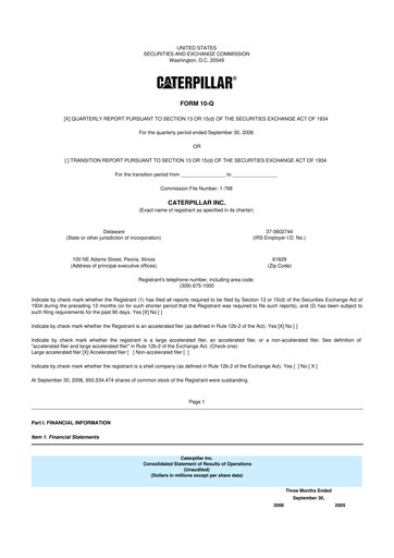 Vorschaubild Caterpillar 10-Q Quartalsbericht  