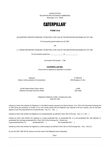Vorschaubild Caterpillar 10-Q Quartalsbericht  