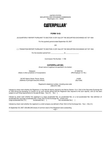 Vorschaubild Caterpillar 10-Q Quartalsbericht  