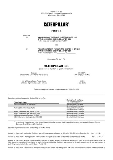 Thumbnail Caterpillar 10-K Annual Report 