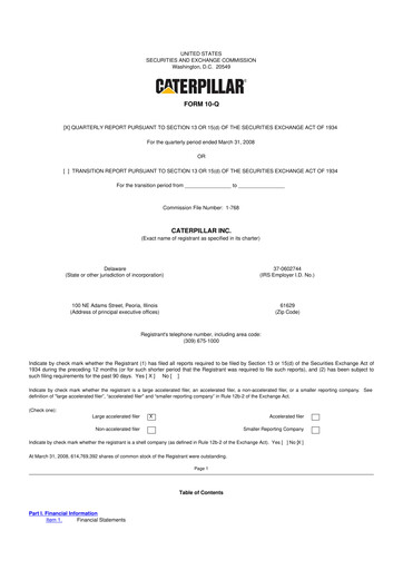 Vorschaubild Caterpillar 10-Q Quartalsbericht  
