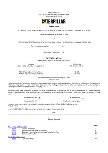 Vorschaubild Caterpillar 10-Q Quartalsbericht  
