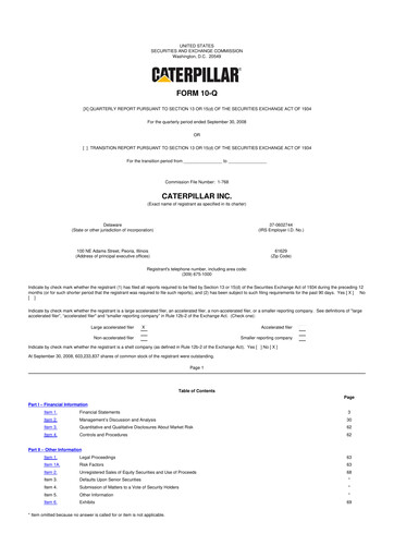 Vorschaubild Caterpillar 10-Q Quartalsbericht  