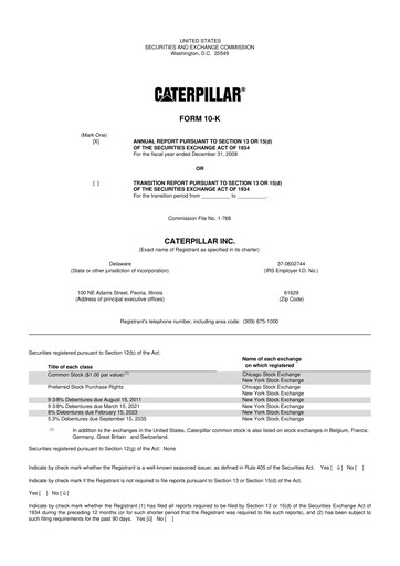 Thumbnail Caterpillar 10-K Annual Report 