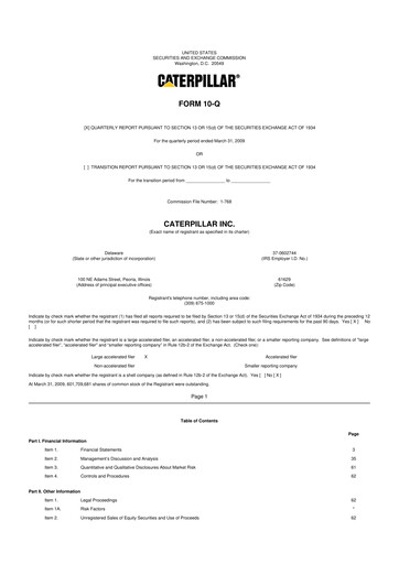 Vorschaubild Caterpillar 10-Q Quartalsbericht  