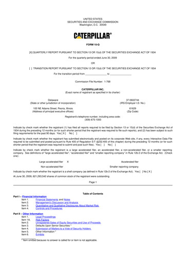 Vorschaubild Caterpillar 10-Q Quartalsbericht  