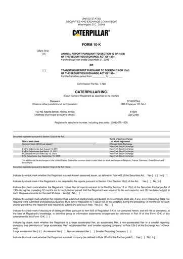 Thumbnail Caterpillar 10-K Annual Report 