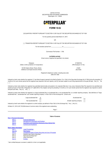 Vorschaubild Caterpillar 10-Q Quartalsbericht  