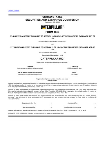 Vorschaubild Caterpillar 10-Q Quartalsbericht  
