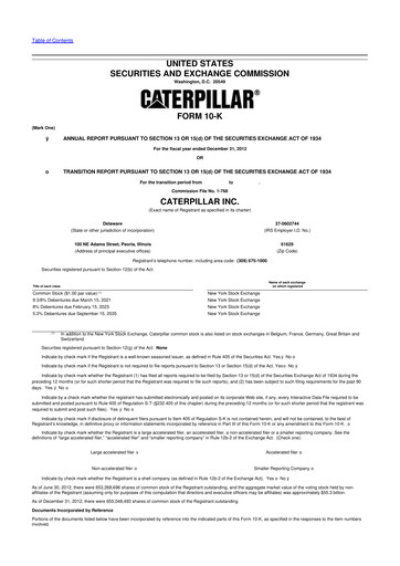Thumbnail Caterpillar 10-K Annual Report 