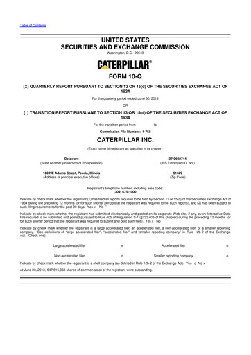 Vorschaubild Caterpillar 10-Q Quartalsbericht  
