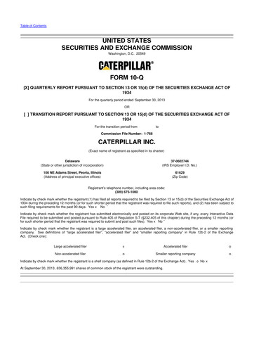 Vorschaubild Caterpillar 10-Q Quartalsbericht  