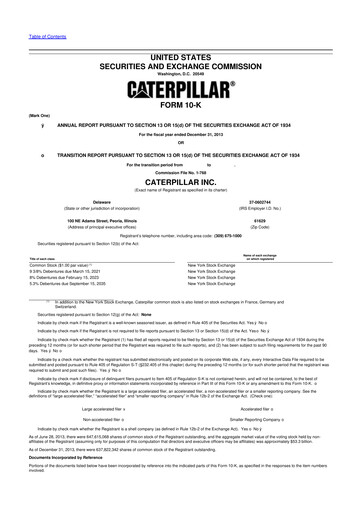Thumbnail Caterpillar 10-K Annual Report 