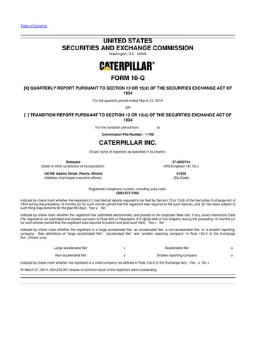 Vorschaubild Caterpillar 10-Q Quartalsbericht  