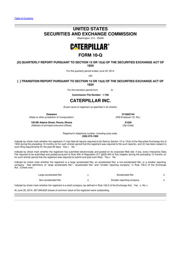 Vorschaubild Caterpillar 10-Q Quartalsbericht  
