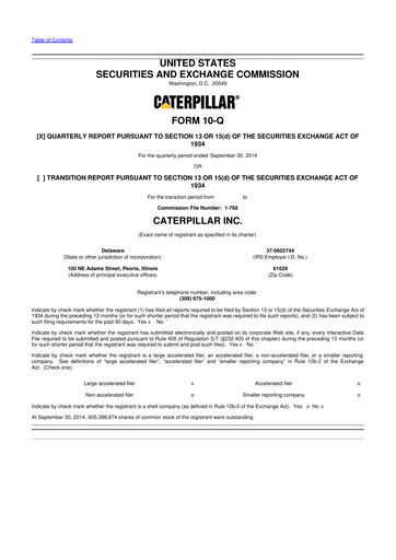 Vorschaubild Caterpillar 10-Q Quartalsbericht  