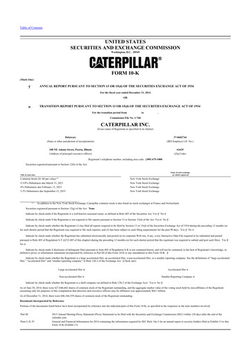 Thumbnail Caterpillar 10-K Annual Report 2014