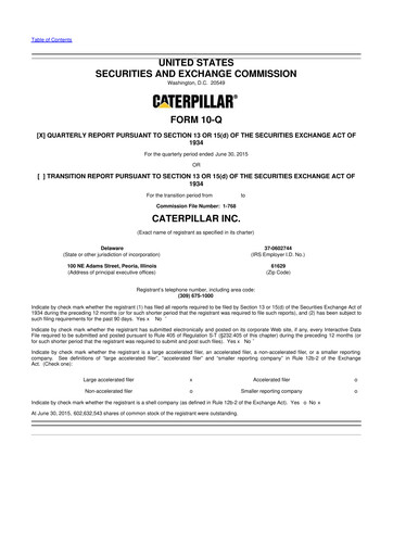 Vorschaubild Caterpillar 10-Q Quartalsbericht  