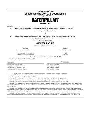 Thumbnail Caterpillar 10-K Annual Report 