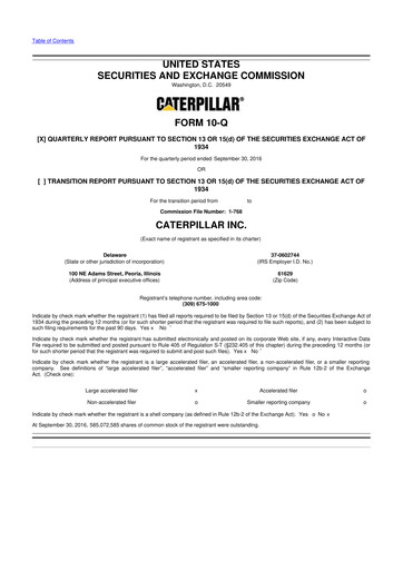 Vorschaubild Caterpillar 10-Q Quartalsbericht  