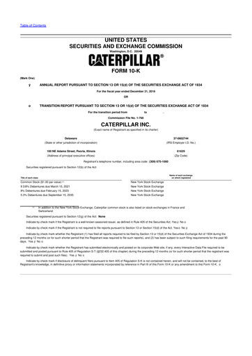 Thumbnail Caterpillar 10-K Annual Report 