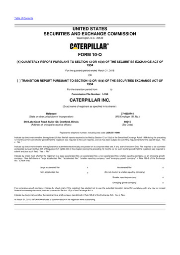 Vorschaubild Caterpillar 10-Q Quartalsbericht  