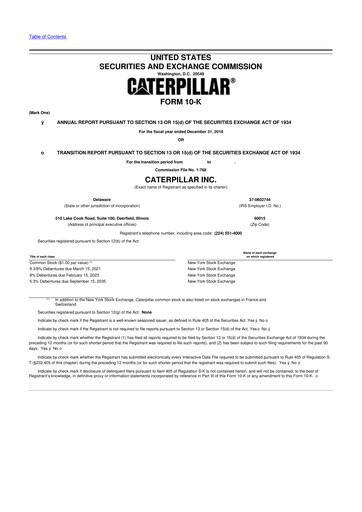 Thumbnail Caterpillar 10-K Annual Report 
