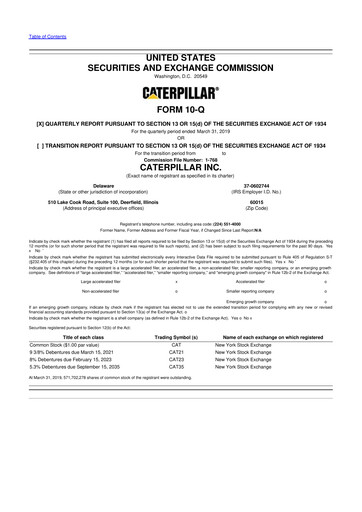 Vorschaubild Caterpillar 10-Q Quartalsbericht  