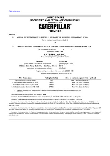 Thumbnail Caterpillar 10-K Annual Report 